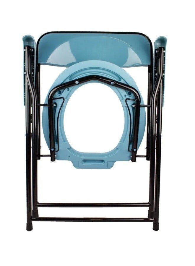 SMART HOME Toilet chair, toilet seat, portable and foldable toilet rack, comfortable and portable bathroom chair for the elderly and people with disabilities Blue 55x50x100 cm - Image 5