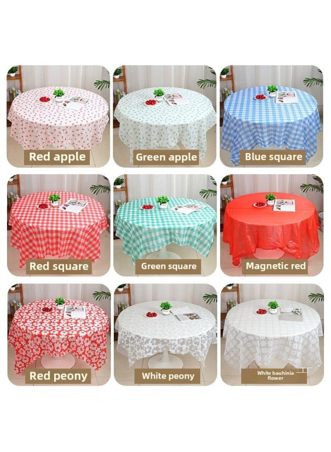 Disposable Tablecloth Round Table Plastic Tablecloth Printed Tablecloth Thickened Party Household Square Tablecloth For Restaurant-Color:"red Apple" 1.6x 1.7m Pictures  - Image 3