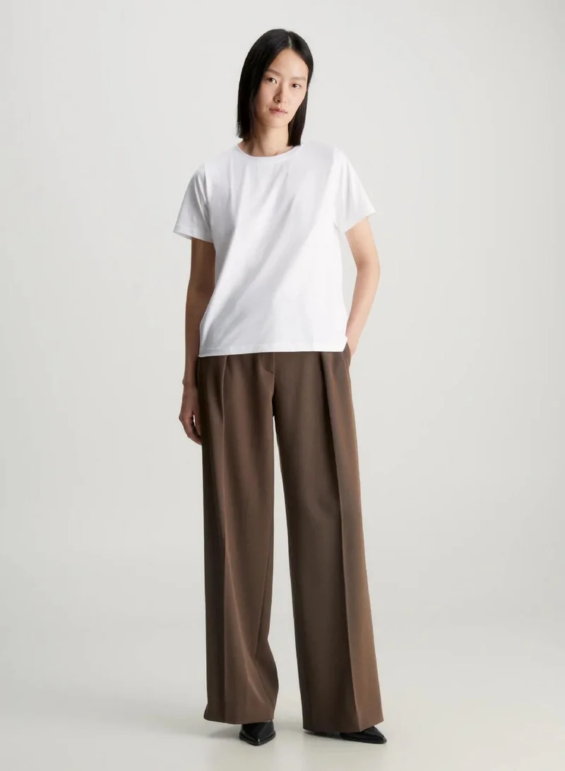 Calvin Klein Bright White Soft Cotton T-shirt for Women | Best Price UAE