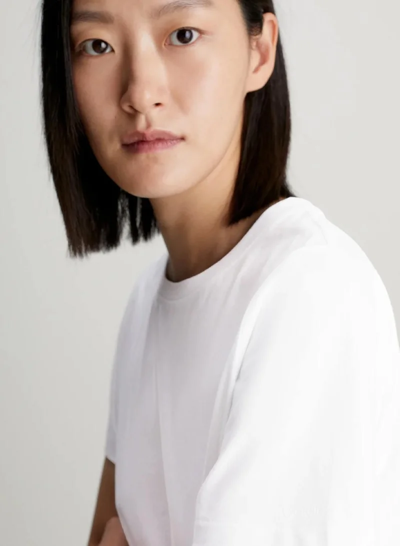 Calvin Klein Bright White Soft Cotton T-shirt for Women | Best Price UAE