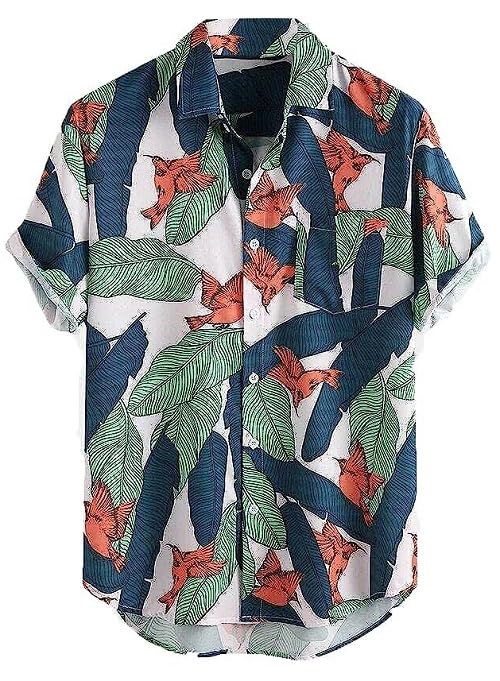 LookMark Men's Poly Cotton Digital Printed Half Sleeve Shirt (Printed Shirt Piper-S_Small_White) - Image 1