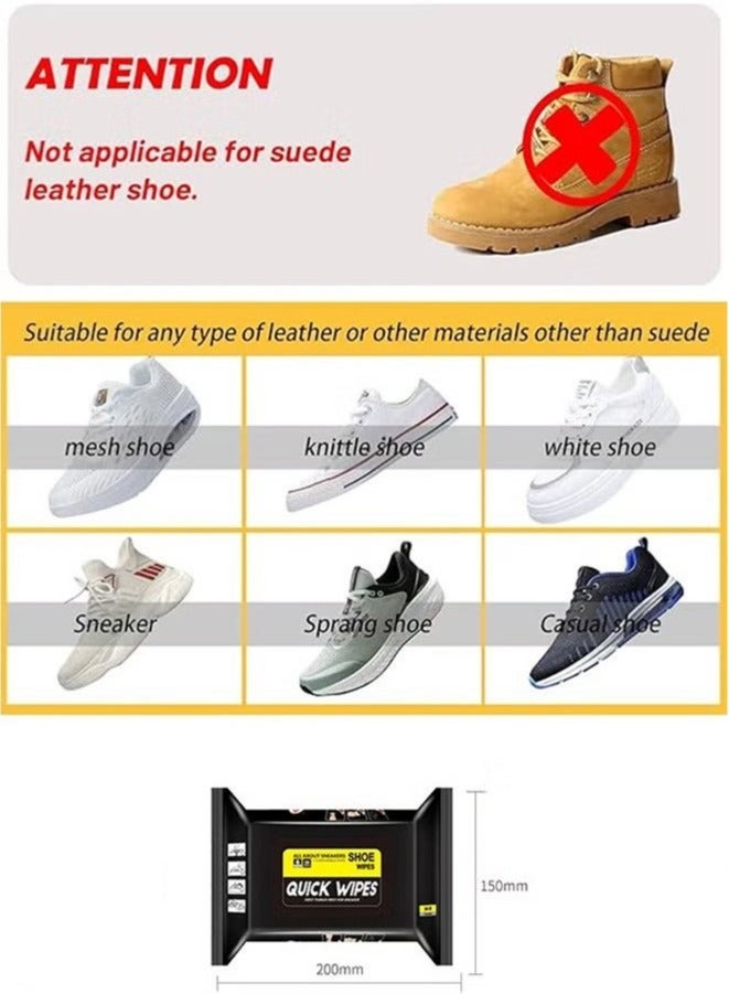 Sneaker Cleaning Wipes 2 Pack 60 Pcs Quick Easy Shoe Cleaner for Basketball Athletic Sports Shoes White Footwear Travel Outdoor Use Sneaker Care - Image 3