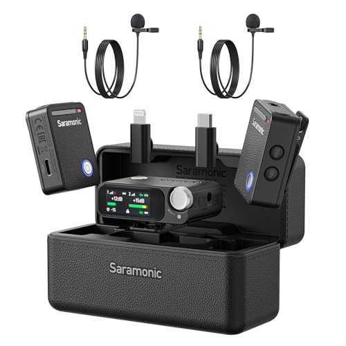 Saramonic Ultra | Wireless Lavalier Microphone, 32-Bit Float Recording, Timecode Sync, Noise Cancellation, IPX5 Water Resistance, 984’ Range, 130dB SPL, for iPhone, Android, Camera (ULTRA03) - Image 1