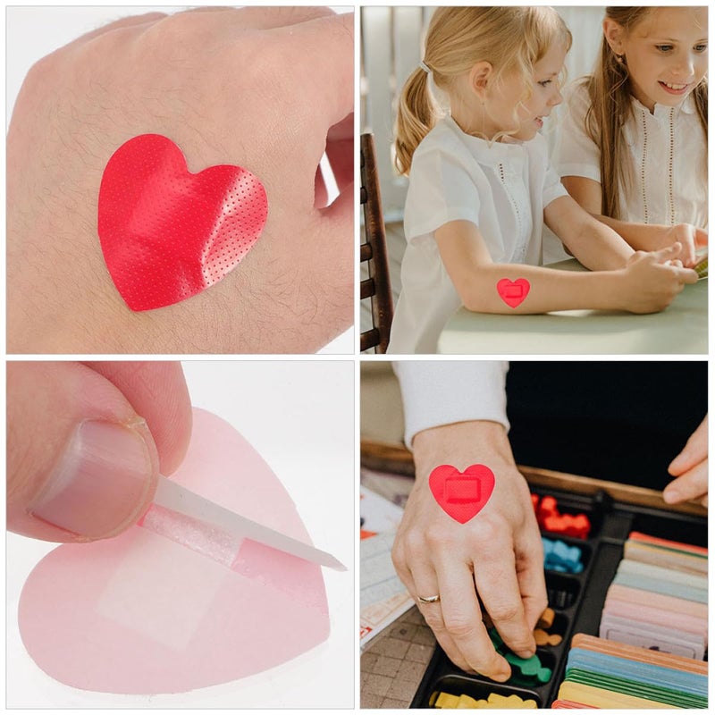 Heart Shaped Adhesive Bandages 30 Pieces Red For First Aid Sports Injury Wound Care - Image 5