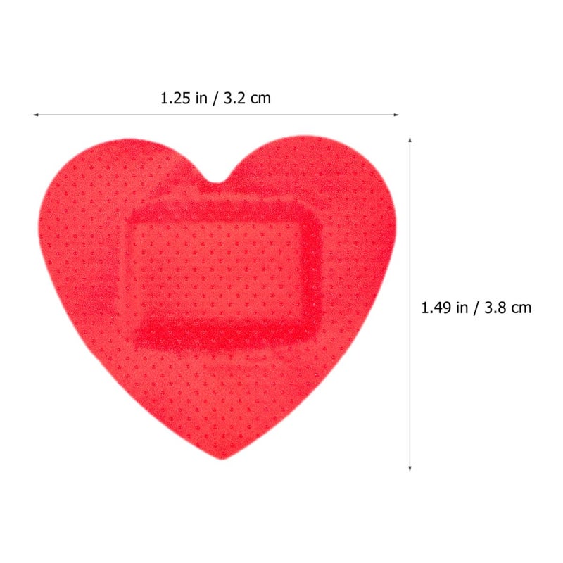 Heart Shaped Adhesive Bandages 30 Pieces Red For First Aid Sports Injury Wound Care - Image 3