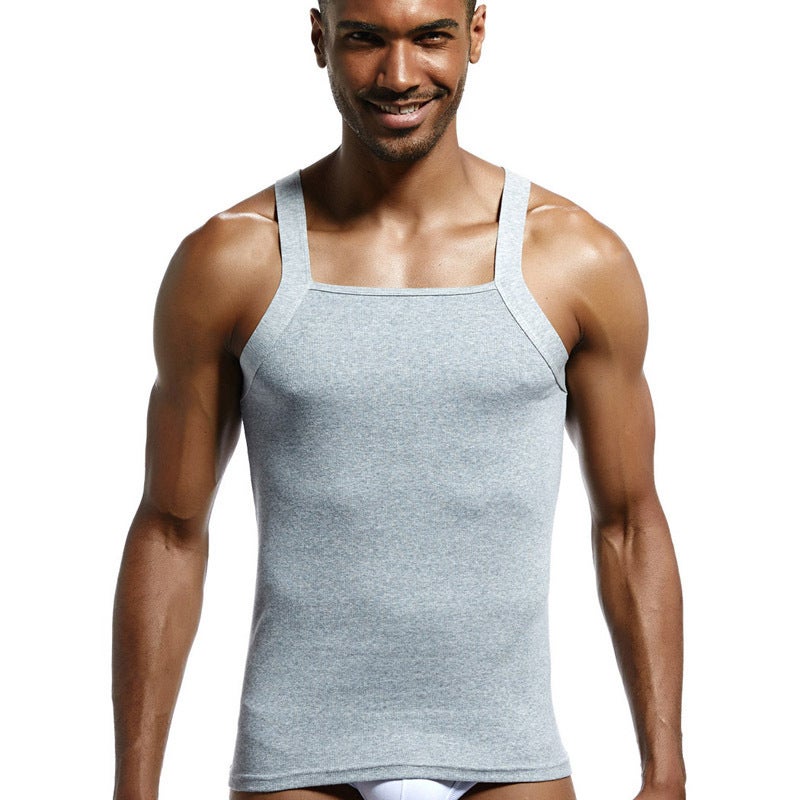 Superbody الرجال الجديدة النقية اللون خيوط سترة القطن مثيرة عالية المرنة قريبة التركيب العرق امتصاص أسفل سترة واحدة للرجال - Image 5