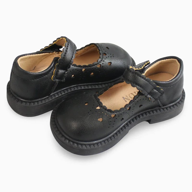 mini me Girls Leather Shoes – Black - Image 2