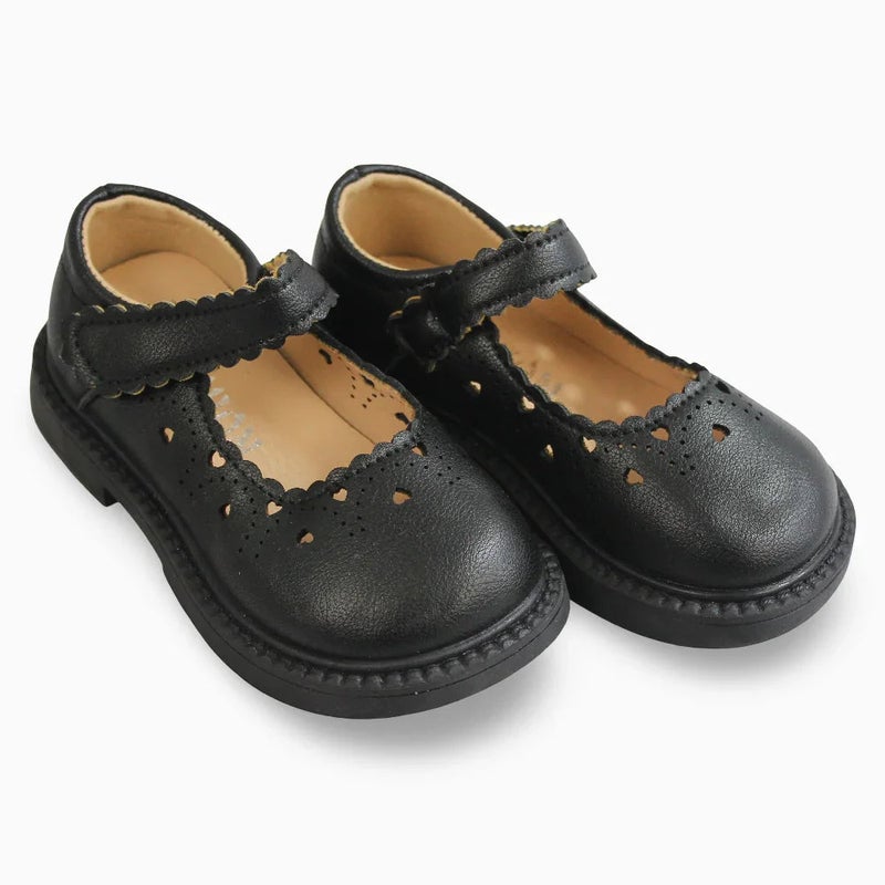 mini me Girls Leather Shoes – Black - Image 1