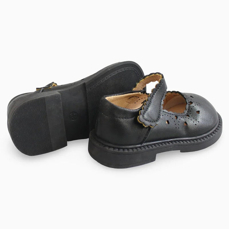 mini me Girls Leather Shoes – Black - Image 3