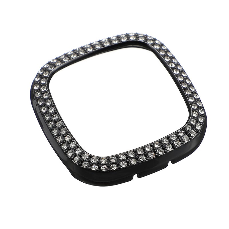 Dual Row Black Rhinestone Smartwatch Case Full Cover Anti Scratch Bumper - Image 2