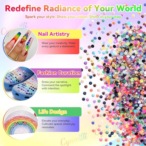 Cynailli 32000Pcs 3MM Colors Flatback Rhinestones for Bedazzling, Jelly Resin Rhinestones Gems, Colorful Gems Bedazzling for Crafting DIY Face Makeup Crafts Tumblers - Image 5