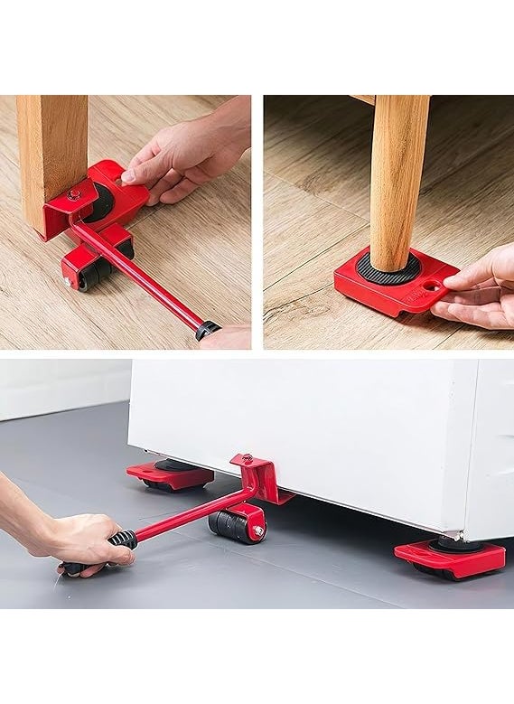 istore Istore Furniture Lifter Mover Tool Set Heavy Duty Furniture Shifting Lifting Moving Tool with Wheel Pads for Easy and Safe Moving (Multicolor,Set of 1)  - Image 5