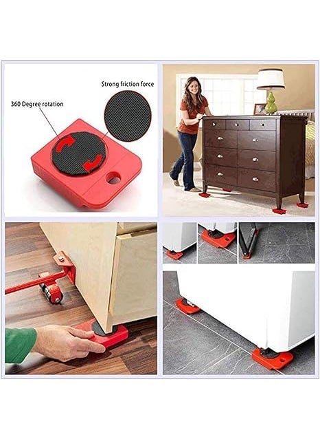 istore Istore Furniture Lifter Mover Tool Set Heavy Duty Furniture Shifting Lifting Moving Tool with Wheel Pads for Easy and Safe Moving (Multicolor,Set of 1)  - Image 2