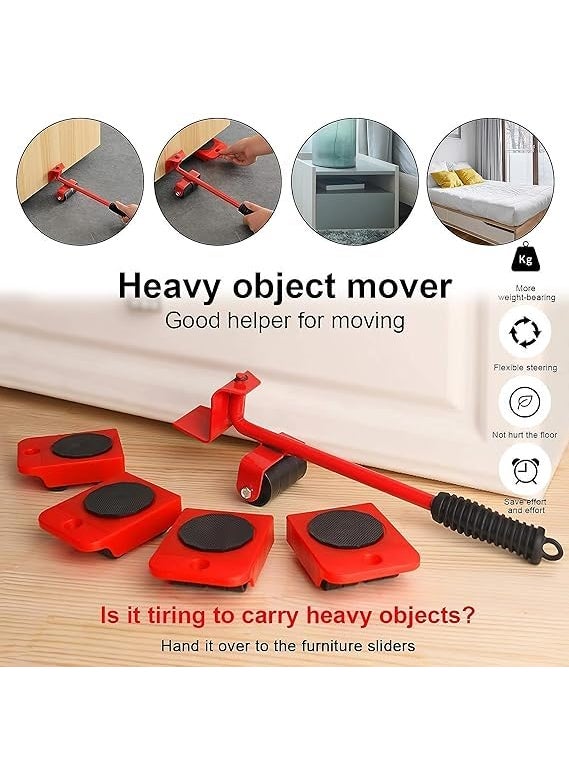 istore Istore Furniture Lifter Mover Tool Set Heavy Duty Furniture Shifting Lifting Moving Tool with Wheel Pads for Easy and Safe Moving (Multicolor,Set of 1)  - Image 4