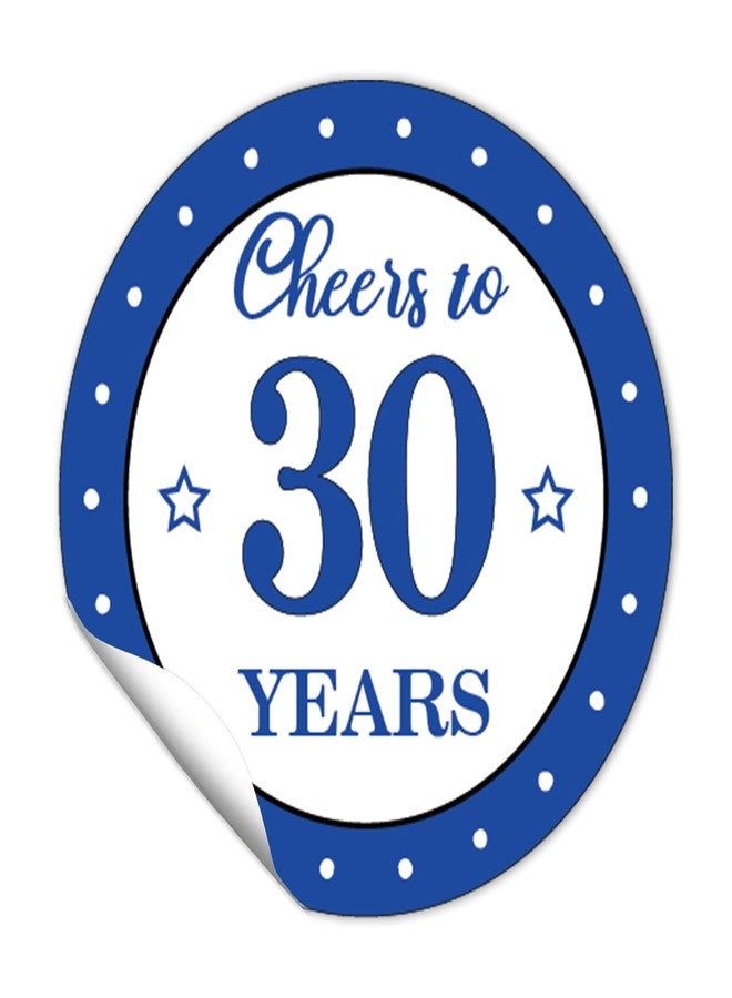 REWIDPARTY 1.5 Inch Round Blue 30th Birthday Stickers (80 Pieces) - Paper with Adhesive - Perfect for Party Decorations, Gift Wraps, Event Decorations - Image 1