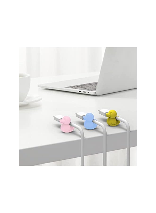 KASTWAVE Cable Clips 6 Pcs Self Adhesive Colorful Earphone Charge Cords Organizer Cute Animal Duck Desktop Multipurpose Wire Holder For Home Office Desk Car Nightstand Tv Pc Accessories - Image 4