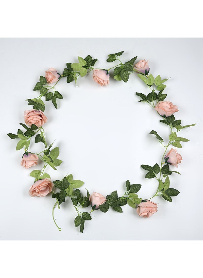 Generic 1 x 5 pcs Large 10-Head Rose Artificial Vine Garland Light pink 
