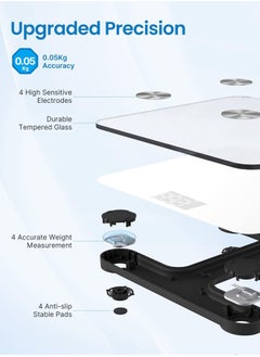 RENPHO RENPHO Smart Scale, Body Fat Scale, Digital Bathroom Scale for Body Weight, Body Composition Analysis, Highly Accurate BMI Scale with APP, 400lbs, Includes Batteries, White-Elis 1  - Image 4