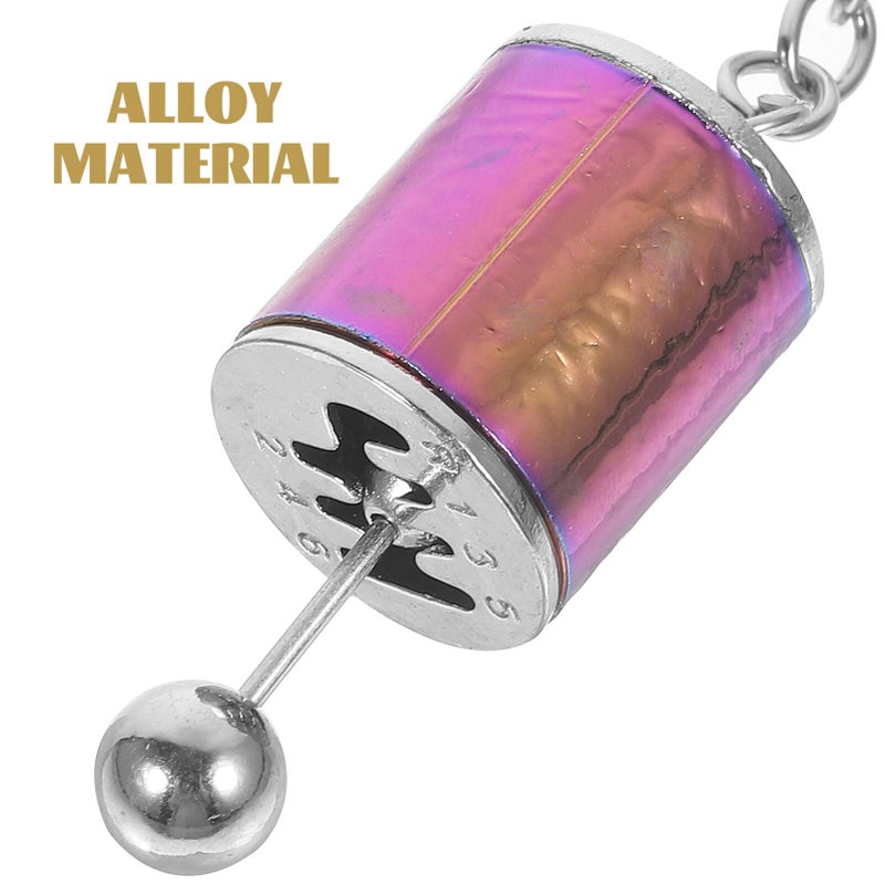 Black 6 Speed Manual Transmission Gear Shift Knob Keychain Keyring - Image 3