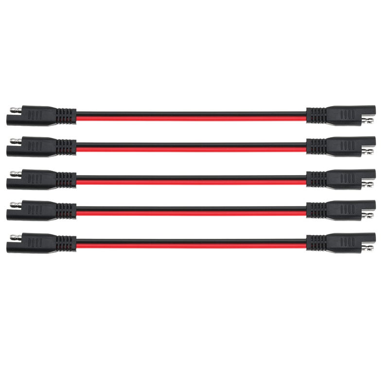Gopayia 12 AWG SAE to SAE Extension Cable 12 Gauge 2Pin SAE Connector Extension Cord with Dual Head Plug for Solar Panel Automotive Car Motorcycle 12in - Image 3