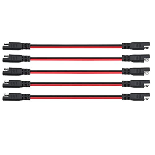 Gopayia 12 AWG SAE to SAE Extension Cable 12 Gauge 2Pin SAE Connector Extension Cord with Dual Head Plug for Solar Panel Automotive Car Motorcycle 12in - Image 1