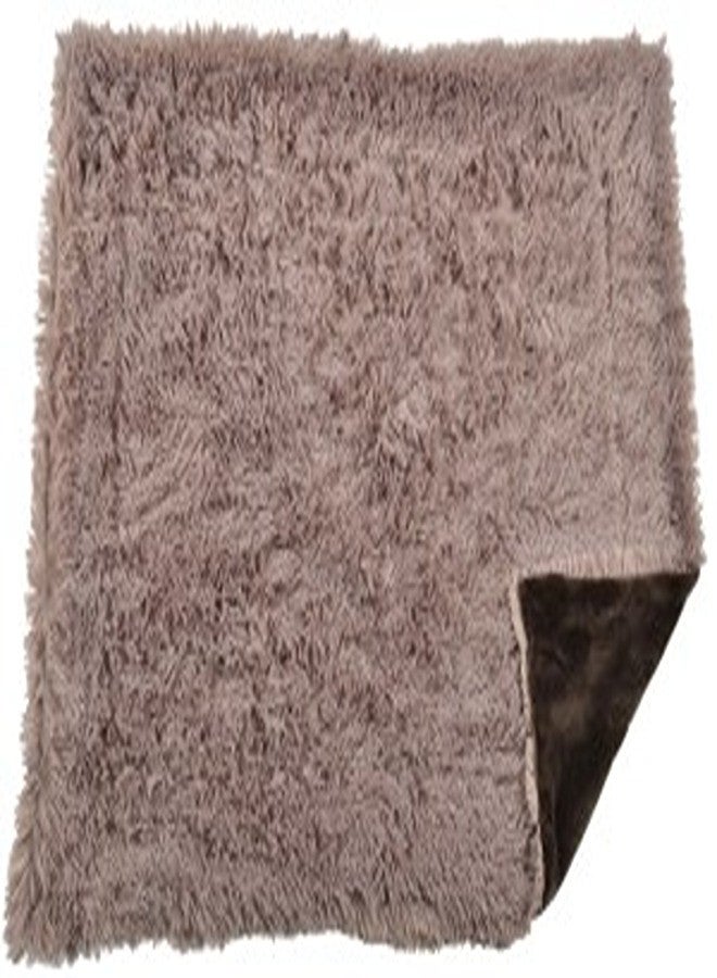 Bobby PLAID FURRY THROW - BROWN / LARGE