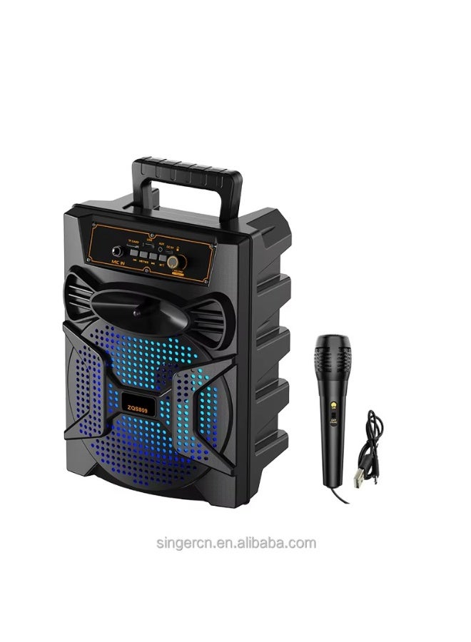 ZQS808 8-inch Wireless Bluetooth Speaker Supports Auxiliary Speaker/TF Card/USB Karaoke Portable Outdoor Speaker - Image 4