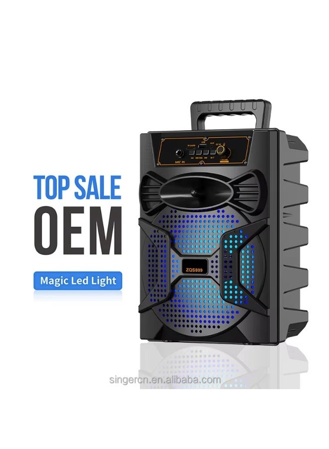 ZQS808 8-inch Wireless Bluetooth Speaker Supports Auxiliary Speaker/TF Card/USB Karaoke Portable Outdoor Speaker - Image 5