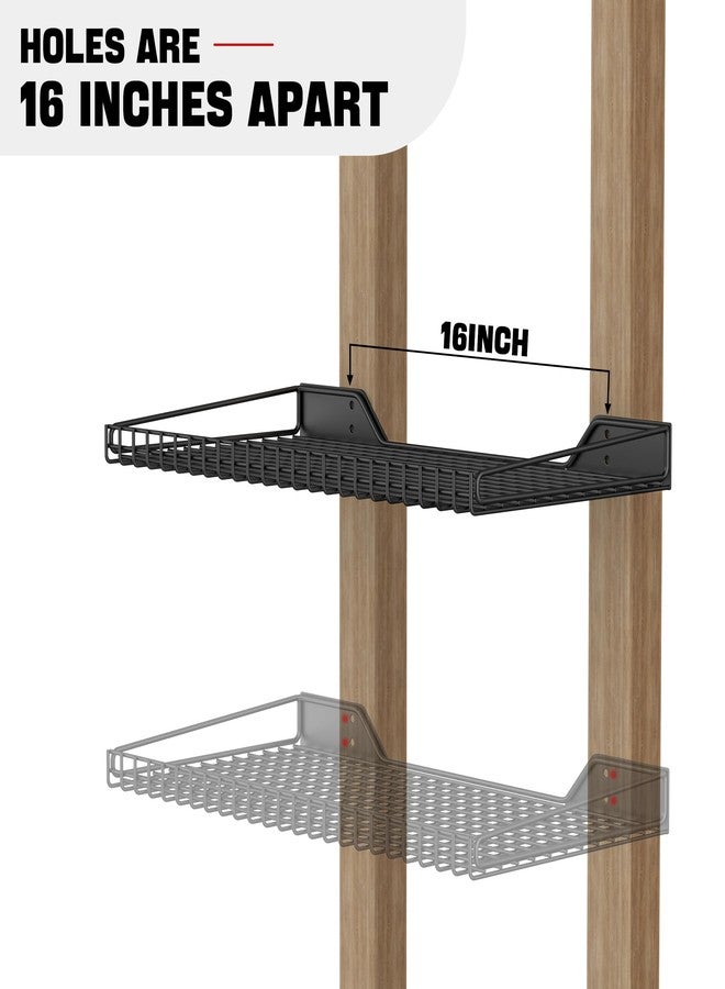 Ultrawall Wall Mounted Shelf for Garage, 2 Pack 23.5inch x 12inch Metal Shelf Rack, Heavy-Duty Wall Shelves Suitable for Shop, Shed, Garage Storage - Image 3