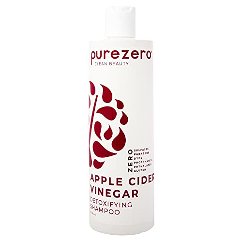 Purezero Apple Cider Vinegar Detoxifying Shampoo 12 FZ  Detox Scalp  Hair  pH balanced Increase Hydration  Zero Sulfates Parabens Dyes  100 Vegan  Cruelty Free