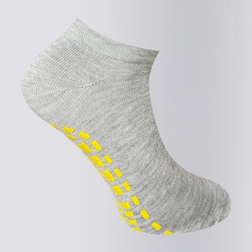 USOXO Women Cotton Anti Skid And Anti Slip Ankle Length Socks For Gym, Yoga, Jogging And Running| Grip Socks | Pack Of 3, Multicolour - Image 2