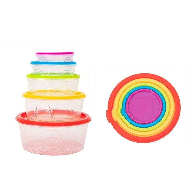 مارك حاوية تخزين الطعام بأغطية محكمة الإغلاق 5؟ قطعة بلاستيكية قابلة للتكديس Tupperware Box لإعداد وجبة بقايا الطعام