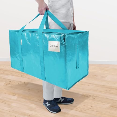 TICONN 8 Pack Extra Large Moving Bags Heavy Duty with Zippers & Carrying Handles, Durable Storage Bags Moving Boxes for Closet Organizers and Storage (8 Pack, Light Grey) - Image 2