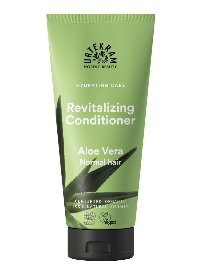 Urtekram Organic Aloe Vera Revitalizing Conditioner for Normal Hair, 180 ml - 100% Organic and Vegan - Silicone and Paraben-Free