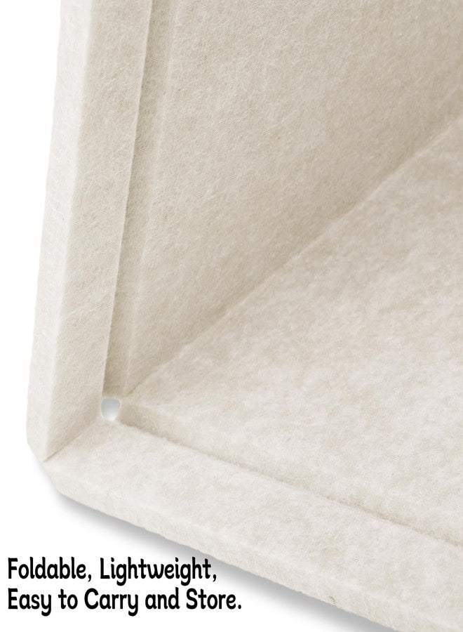 Thboxes Bulletin Board, 24" x 18" Foldable Cork Board Felt Pin Boards with 30 Pushpins Self-Adhesive Photo Decorative Felt Boards for Walls, Office, School, Classroom, Home, Bedroom - Oatmeal - Image 3