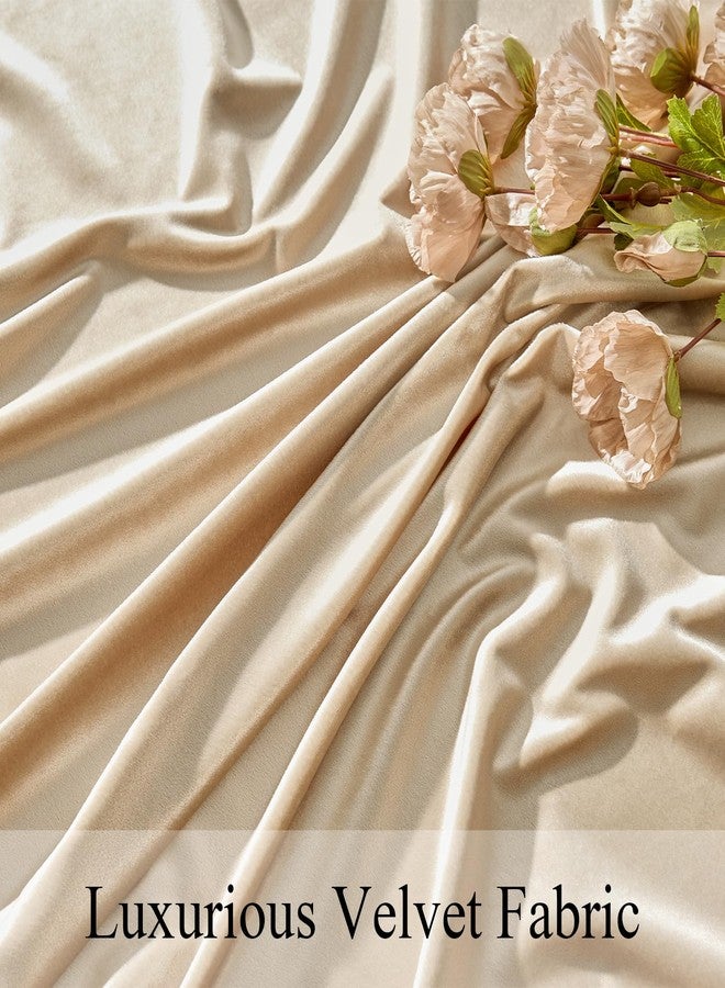 OMMATO Velvet Tablecloths Rectangular 55x84 Inch French Luxury Table Cloth Vintage Retro Farmhouse Rustic Country Tablecloth Washable Table Cover for Party Wedding Kitchen Dinning Tabletop Decor,Champagne - Image 3