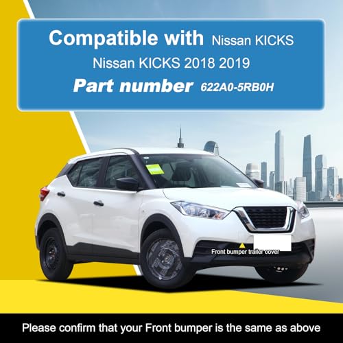 Goholy Car Front Bumper Tow Hook Cover Compatible with Nissan Kicks 2018 2019 Trailer Cover Cap 622A05RB0H Tow Hook Cap Towing Eye Cap White - Image 3