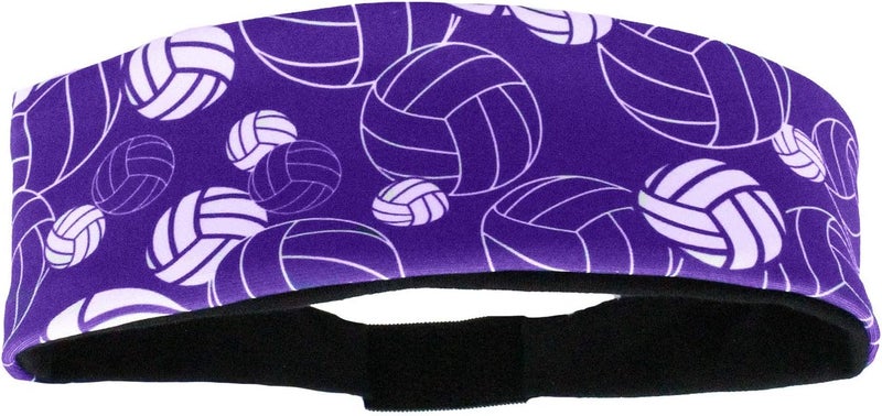 MadSportsStuff Crazy Volleyball Headband with Volleyball Logos - Image 1