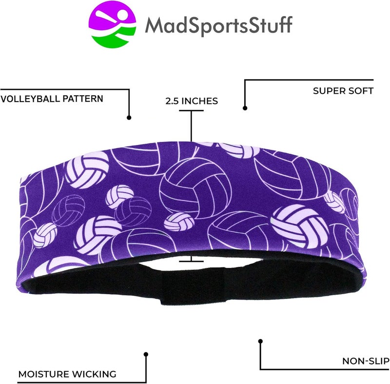 MadSportsStuff Crazy Volleyball Headband with Volleyball Logos - Image 4