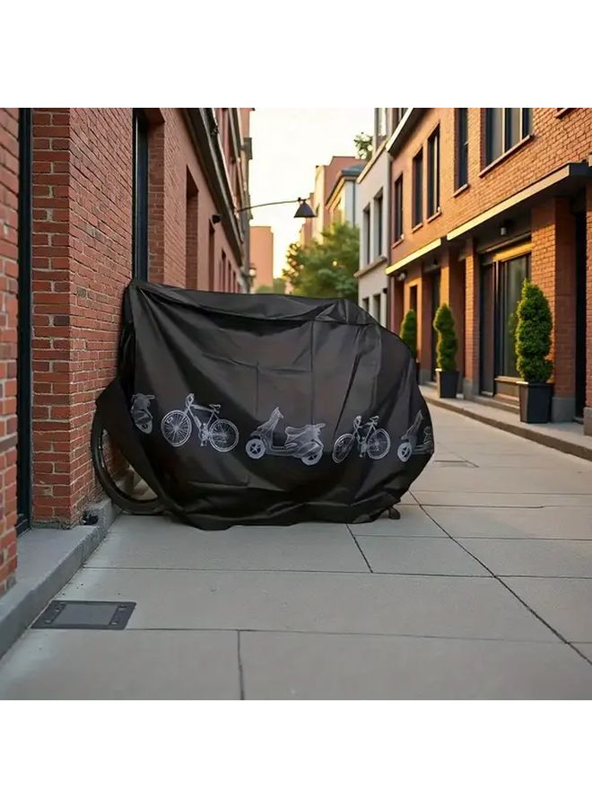 1 Pc Gray Motorcycle Cover Heavy Duty Sun Protection Outdoor All Climates Fit Most Vehicles 3D Minimalist Design Durable Material Vehicle Protection - Image 4