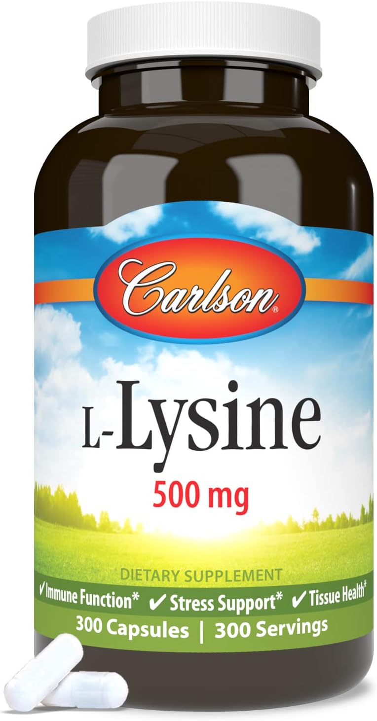 Carlson  LLysine 500 mg Supports Healthy Tissue  Muscle Development 300 capsules - Image 5