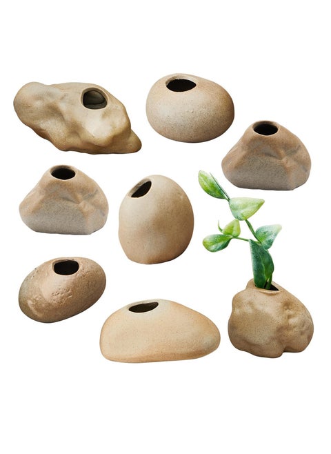 أواني زرع أسماك سيراميك، 8 قطع حامل أواني زراعة للأكواريوم حافظة للأكواريوم زينة حوض السمك لزراعة النباتات