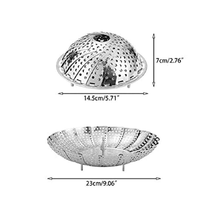 Bornix Bornix Steamer Basket Stainless Steel Steamer Basket for Vegetable/Insert for Pots, Pans steam boiling Fruit Bowl Fit for Instant Pot and Adjustable - Image 2