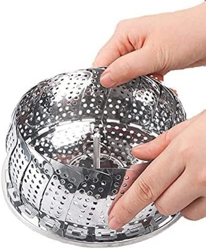 Bornix Bornix Steamer Basket Stainless Steel Steamer Basket for Vegetable/Insert for Pots, Pans steam boiling Fruit Bowl Fit for Instant Pot and Adjustable - Image 4