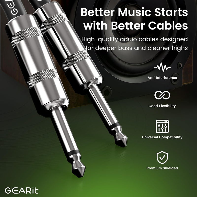 GearIT Professional Speaker Cable (15ft) 12AWG Pure Copper 1/4 inch to 1/4 inch TS Straight Male to Male for Amplifier, Speaker Cabinet, PA and DJ Audio - Image 5