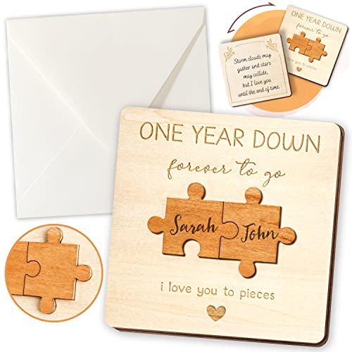 STOFINITY 1 Year Anniversary Card For Boyfriend Girlfriend - Happy One Year Anniversary Cards For Men, 1st Paper Dating Card For Him, First Wedding Gifts For Husband - Image 1