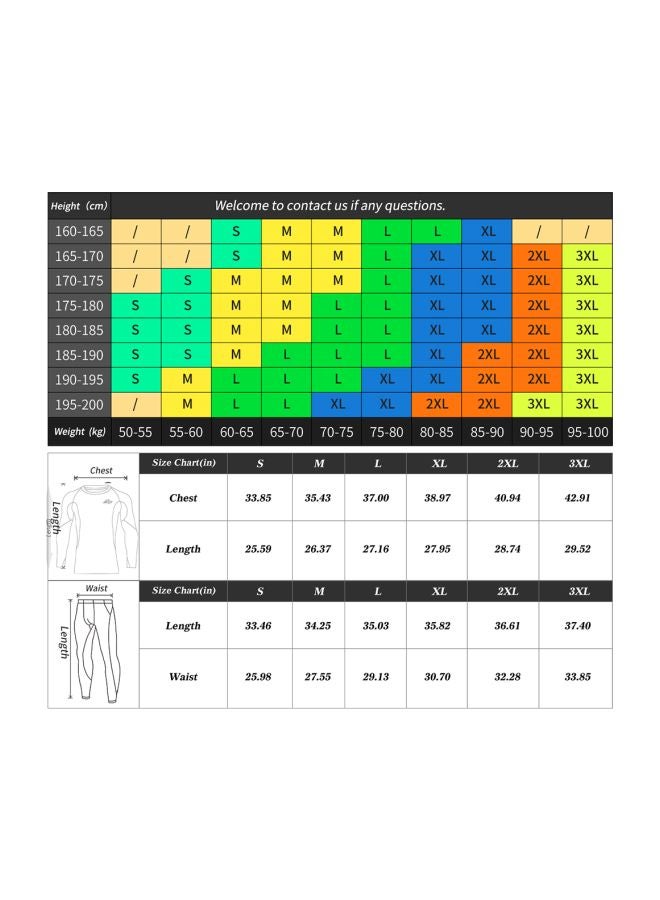 Long Sleeves Compression T-Shirt And Pants Set XXL - Image 3