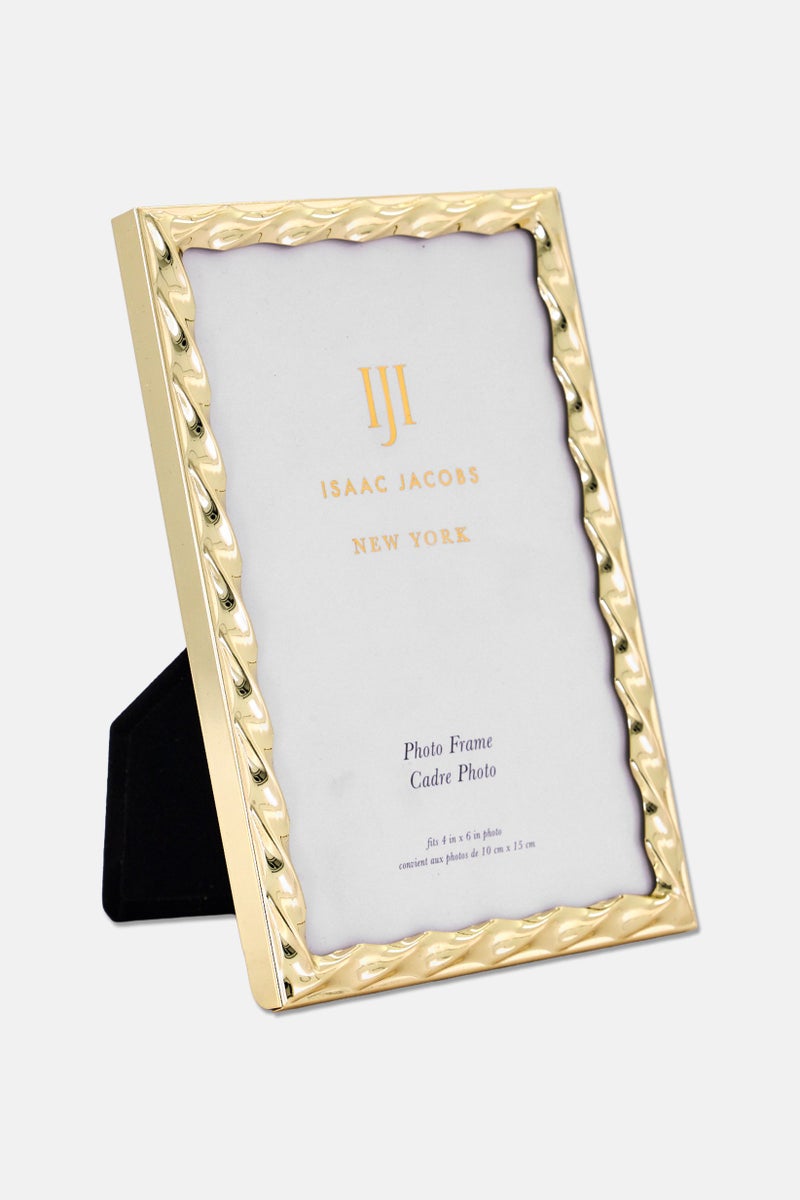Isaac Jacobs Metal Twist Photo Frame, Gold - Image 1