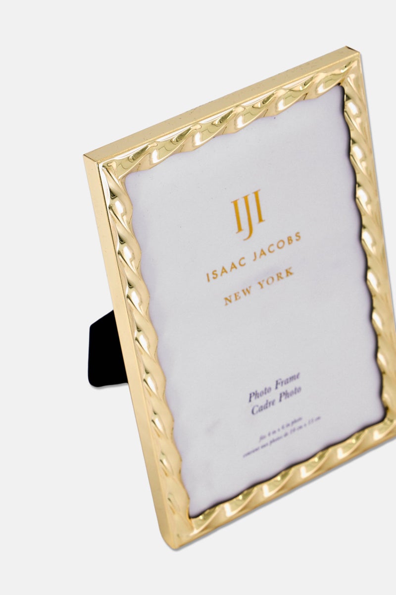 Isaac Jacobs Metal Twist Photo Frame, Gold - Image 2