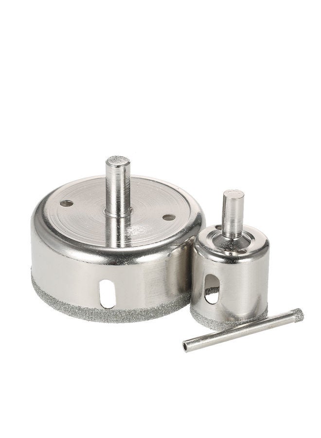 14-Piece Hole Saw Marble Drill Bit Tile Ceramic Glass Porcelain Drilling Set Silver 12 x 7cm - Image 3